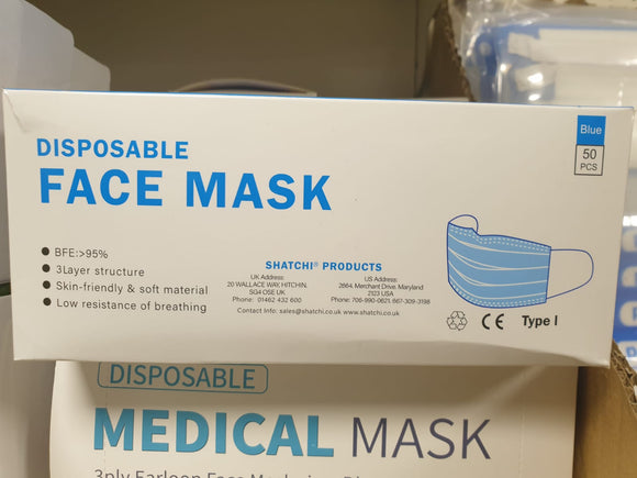 Single use Facemasks pack of 50
