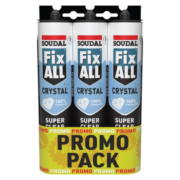 Soudal Fix All Crystal - Triple Pack