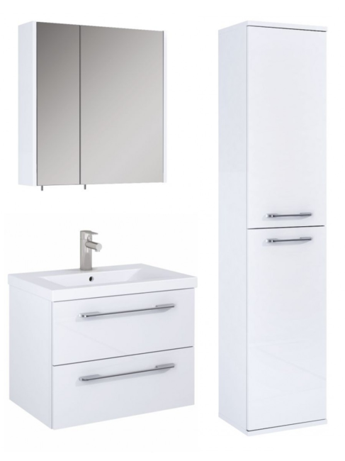 Sonas Otto Plus Gloss White Wall Hung Unit Furniture Pack