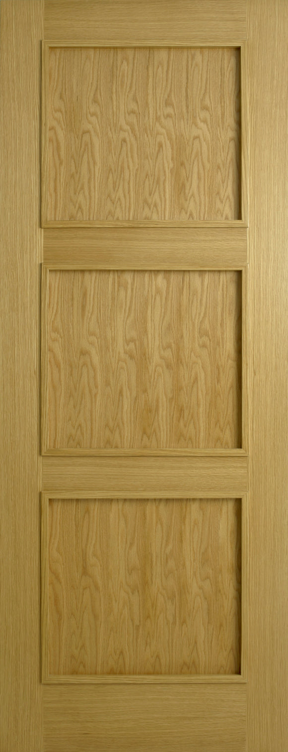 Contract Oak 3 Panel Varnished